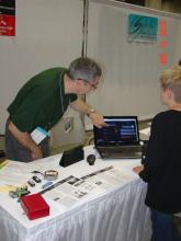 Chip Sufitchi showing meteors on the screen