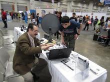 Stephen Tzikas presenting IBT radio telescope