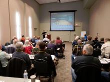 Scott McIntosh, NCAR Director, giving the keynote speech to the 2019 SARA Western Conference 